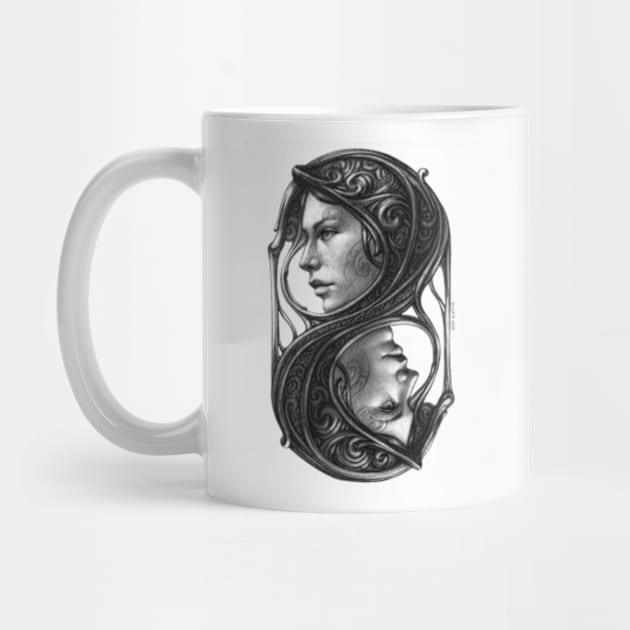 Gemini - Art Nouveau Astrology Female Portrait by Damjan_Gjorgievski